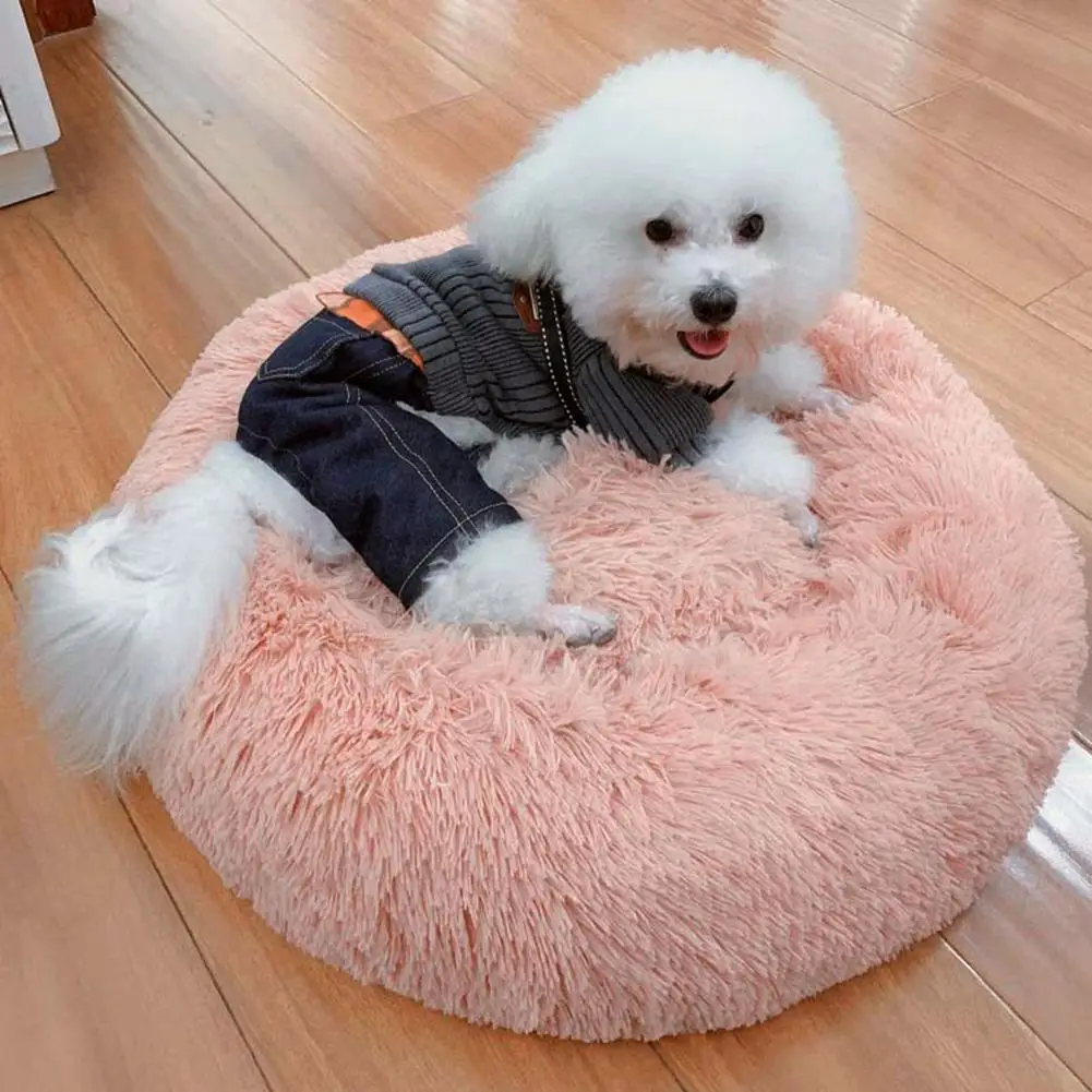 

Round Pet Dog Bed For Small Dogs Pet Bed for Cat Dogs Soft Long Plush Cat Bed Thicken Warm Cat Dog Supplies Pet Products