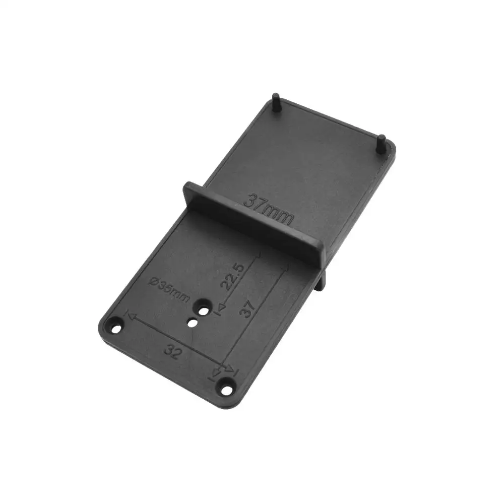 VNK Hinge Hole Drilling Guide Locator Opener Template Door Cabinets Woodworking Tool,Black Positioning Plate,Black 