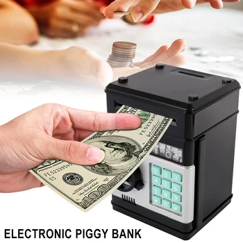 

Electronic Piggy Bank ATM Password Money Box Cash Coins Saving Box ATM Bank Safe Box Automatic Deposit Banknote