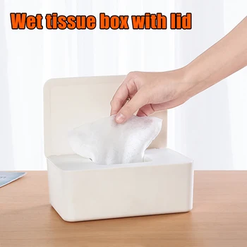 

Multifunctional Wipes Storage Box with Lid for Tissue Face Cover Storage Large-capacity DC120