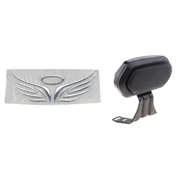 

1 Pcs 3D Angel Fairy Wings Car Truck Logo Sticker 3 Colors & 1 Pcs Motorcycle Rear Passenger Backrest Cushion Pad