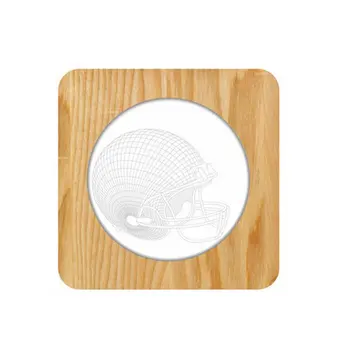 

Football Hat Shape Wood Acrylic Solid Wood Lamp Led 3D Strange Lights Romantic Creative Small Night Light