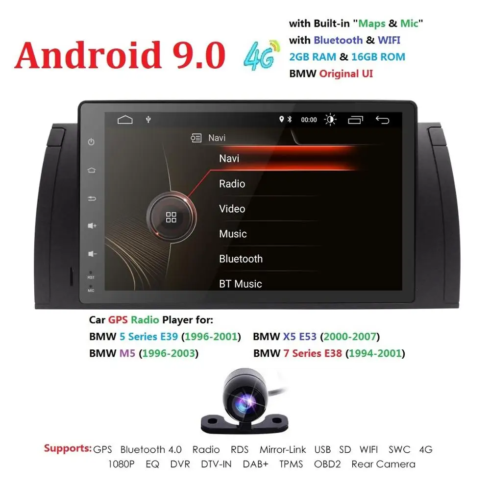 Discount 2G+16G/4G+64G Android 9.0 DSP Car multimedia Player GPS Navigation Bluetooth WiFi 1din Autoradio Stereo Audio For BMWE39 E53 M5 3 Discount 2G+16G/4G+64G Android 9.0 DSP Car multimedia Player GPS Navigation Bluetooth WiFi 1din Autoradio Stereo Audio For BMWE39 E53 M5 3