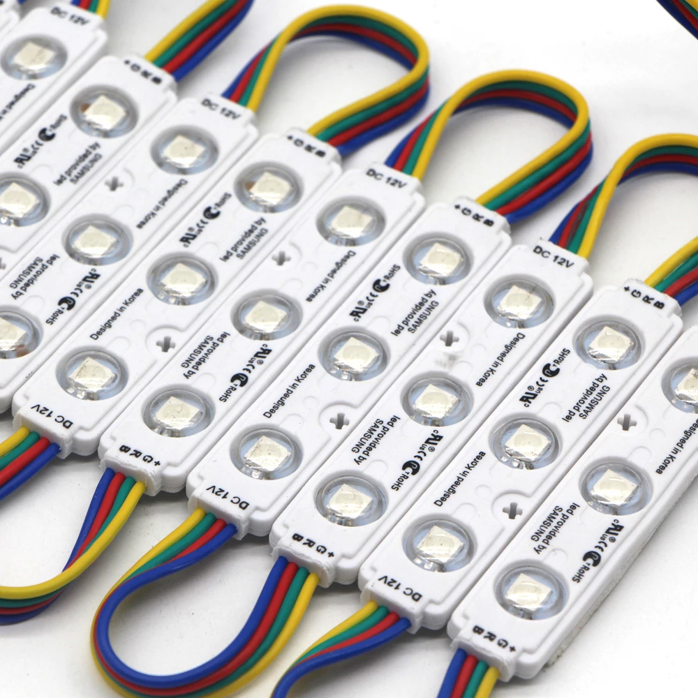 Chip RGB LED Module injection lens 5050 Super Bright Advertising Light Changeable color Waterproof Sign Backlight 20pcs led module led modules led light