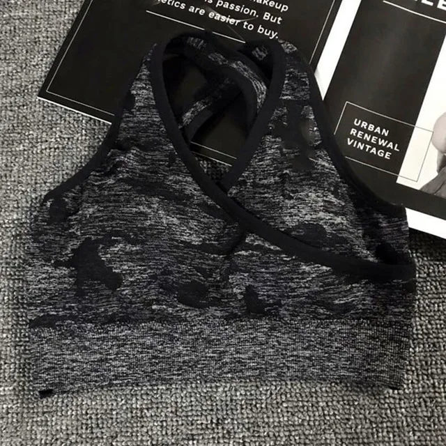Black Bra SALSPOR Camo Seamless Yoga Set Women Shark Fitness Clothing Camo Leggings+ High Impact Sport Bra 2 Pcs Gym Sportswear Tracksuit - Цвет: Black Bra