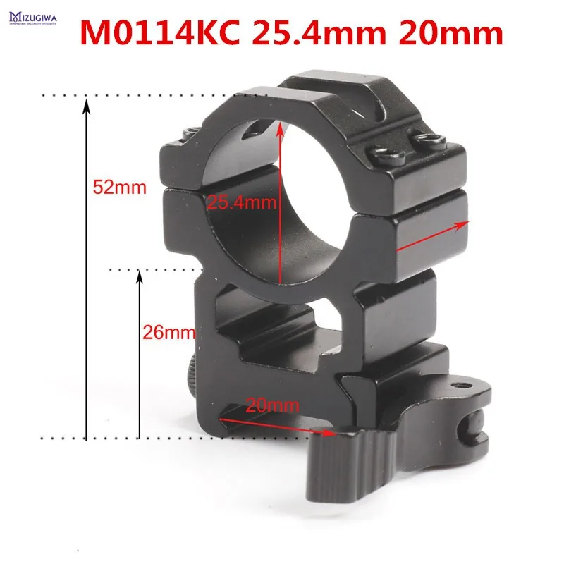 Rifle Scope Mount 1 Pair QD 25.4mm 30mm Rings 20mm Picatinny Rail Adapter Riflescopes Tactical Pistol Airsoft