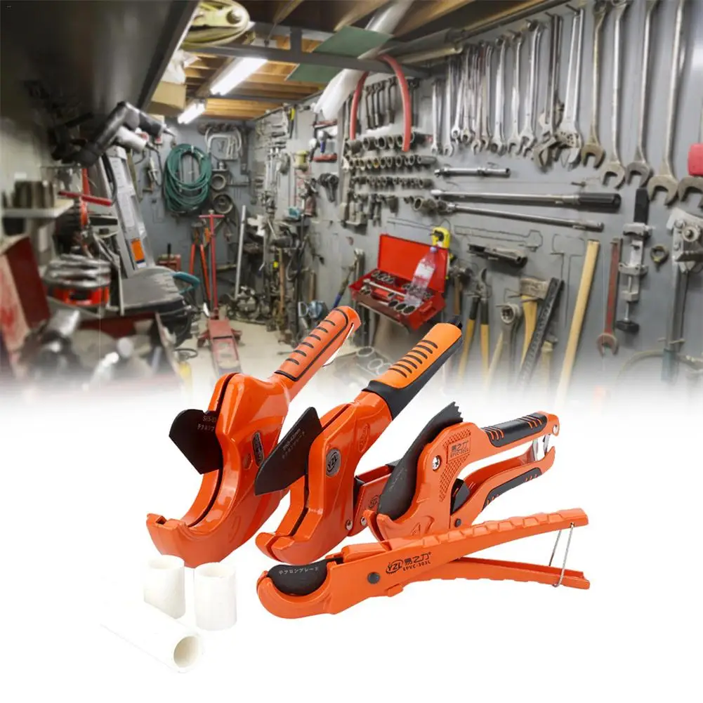 Stainless Steel Pipe Cutter Aluminum Alloy Body Ratchet Scissors Tube Cutter PVC/PU/PP/PE Hose Cutting Hand Tools