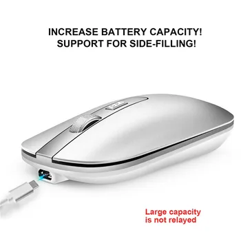

Rechargeable 2.4Ghz Wireless mouse With USB Receiver Metal Noiseless Silent Click Optical Mouse For Notebook
