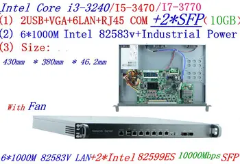 Kaufen Intel Core I3 3240 Sechs Ports Gigabit Lan Mit 2 SFP 10GB 1U Firewall Server Router Software Routing Mikrotik PFSense ROS
