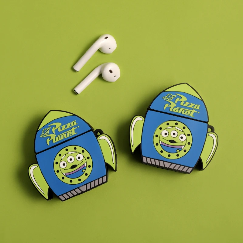 Мягкий силиконовый чехол для наушников AirPods 1 2 с милыми объемными рисунками из мультфильмов для зарядки гарнитуры Bluetooth, защитный чехол с крючком