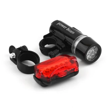 

1 Set Rear Flashlight + Waterproof Head Light New LED Red 5 Flash Led