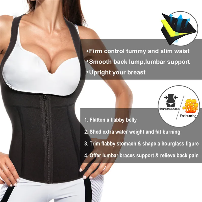 Bafully для формовки ремень Body Shaper женское неопреновое талии тренер плотное нижнее белье молния сжатия Корректирующее белье снижение веса жилет