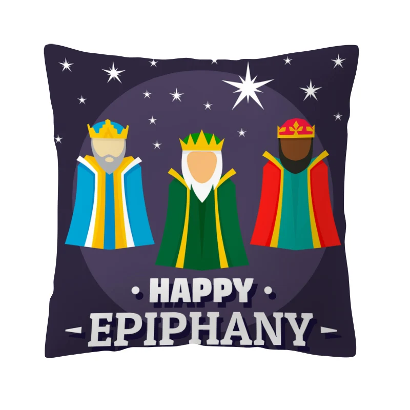 Throw Pillow Inches Balthazar Three Kings Восточный мудрец Библейский мультфильм детская Наволочка Две стороны печать украшение дома подушки