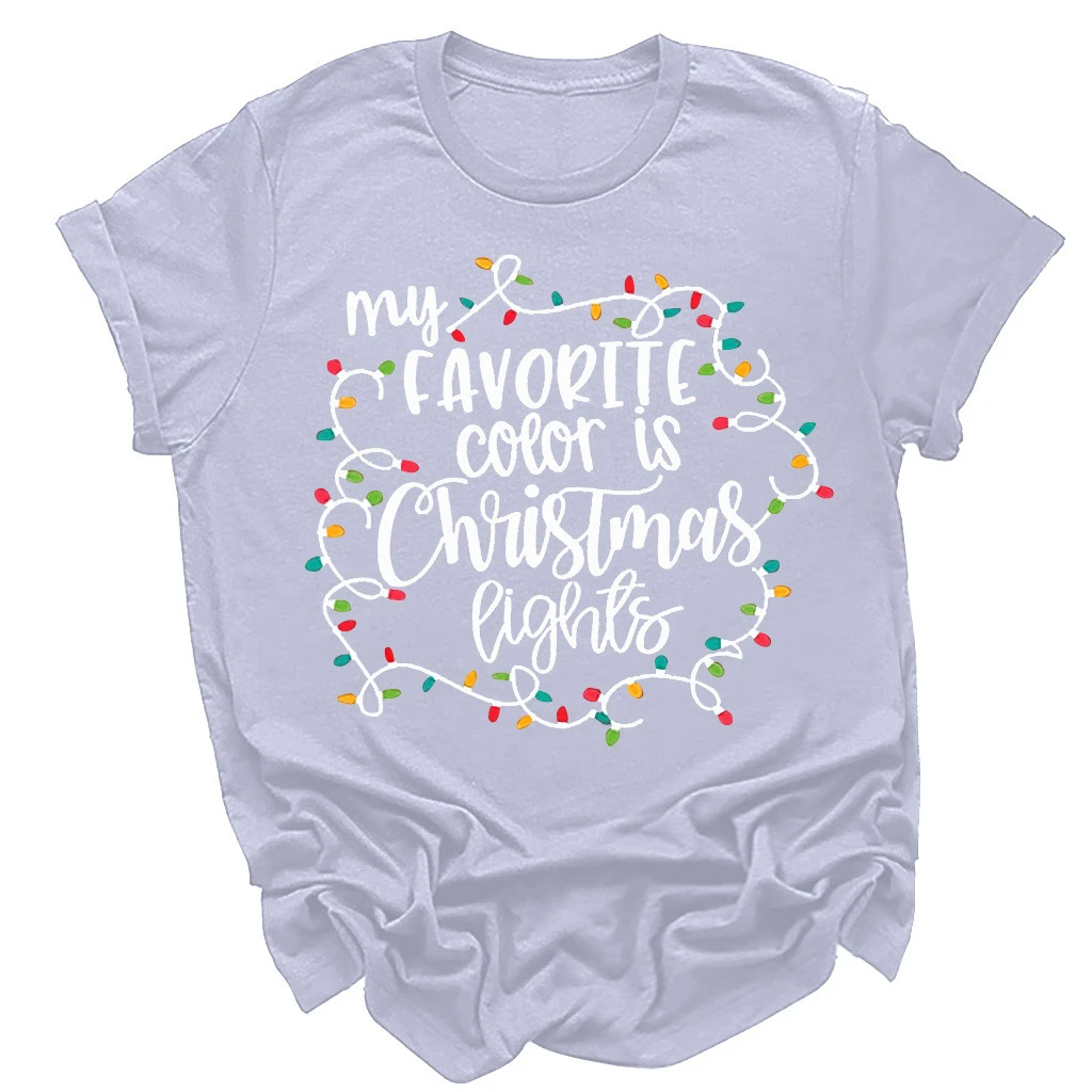 CHAMSGEND Fashion Women Blouses Autumn 2019 Christmas Blouse Letter Printed Short Sleeves Shirt Tops 1003