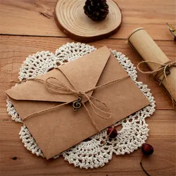 Papier Kraft Vintage 12 pouces, enveloppes pour écriture de lettres, Style européen, papeterie de bureau 