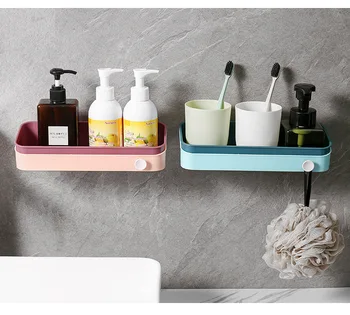 

3 Colors Storage Shelves Racks without Drilling Wall Shelf Corner Shelf Rack for Bathroom Kitchen