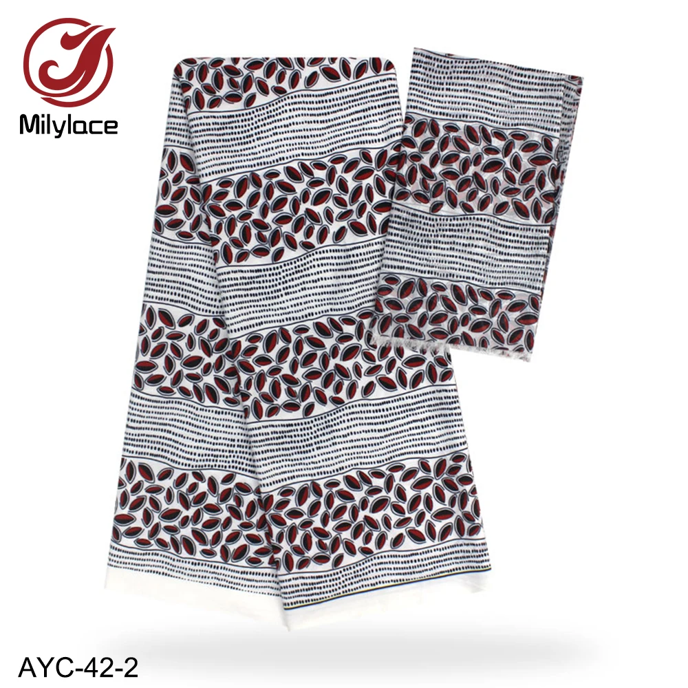 Мягкая приятная для кожи шифоновая набивная ткань 4 ярда одежды+ шелковая ткань с принтами платок 2 ярда 1 комплект из AYC-40, 41,42