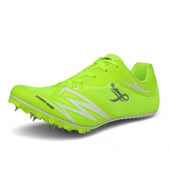 

Couples Track and Field Shoes Athletics Men Woman Spring Summer Lightweight Male Running Nails Sneakers Green Spikes Shoe