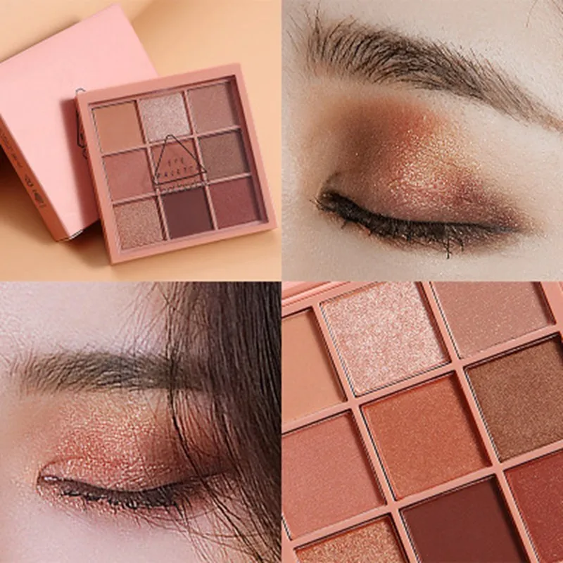 

1 Pcs Eyeshadow Palette Makeup Cosmetics Diamond Glitter Metallic 9 Color Nude Creamy Pigmented Professional Mini Shadow Kit