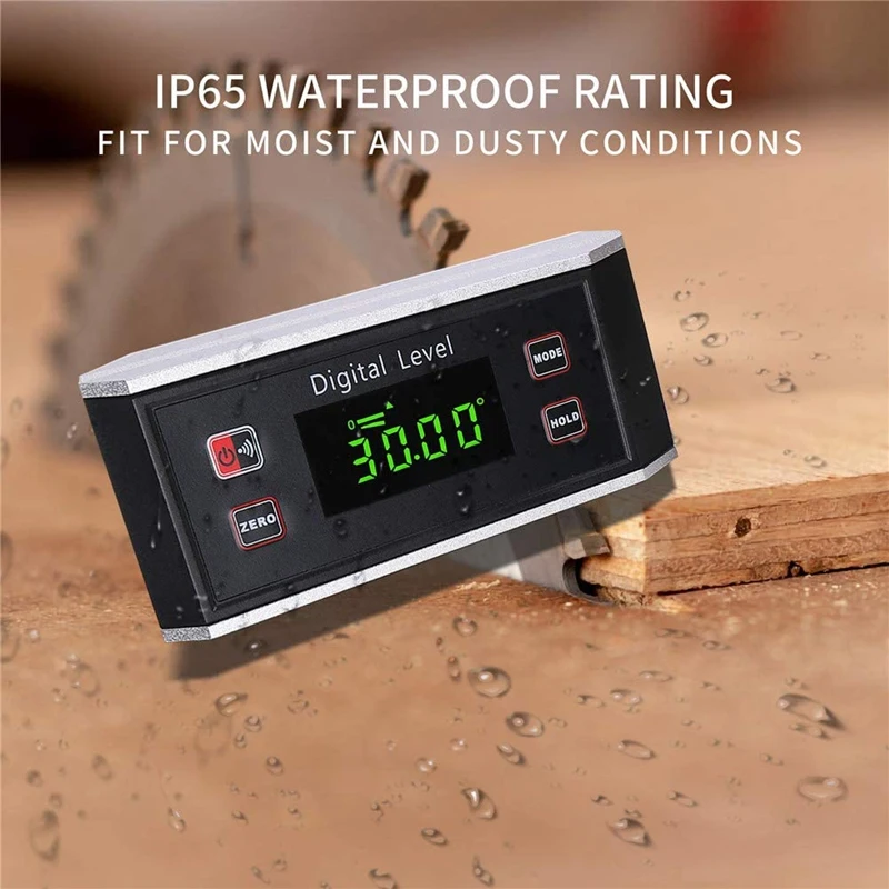 Haudang Electronic Inclinometer Digital Protractor Level/Angle Finder and Gauge Tools Waterproof IP65 Precision Smart Level