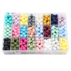 40pcs Silicone Teethers 12mm Round Perle Silicone Dentition Baby Teething Beads DIY Pacifier Necklace Baby Toys Products