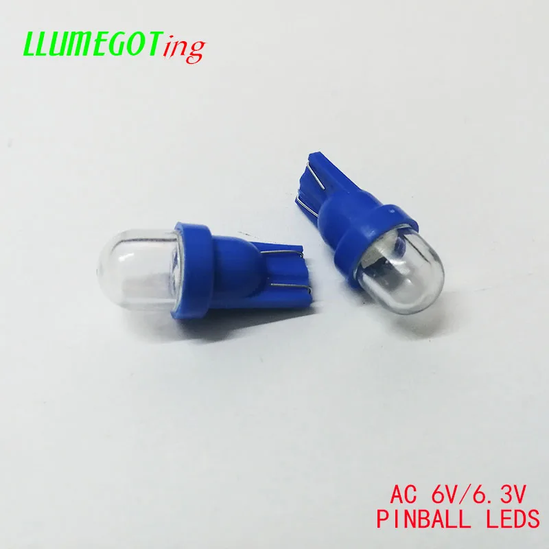 50 шт. 194 T10#555 клиновидный Круглый прозрачный купол 2x5630 SMD AC DC 6,3 V 6V несколько цветов неполярный пинбол игровая машина лампа