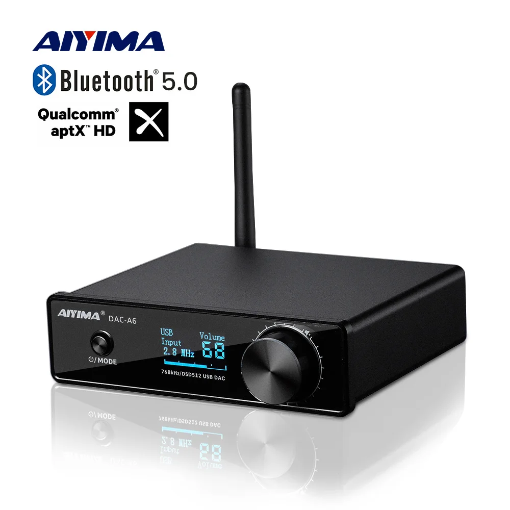 

Bluetooth-декодер AIYIMA, CSR8675 ESS9038 домашний USB-декодер XMOS XU208 PCM 32 бит 768 кГц DSD512 с поддержкой LDAC