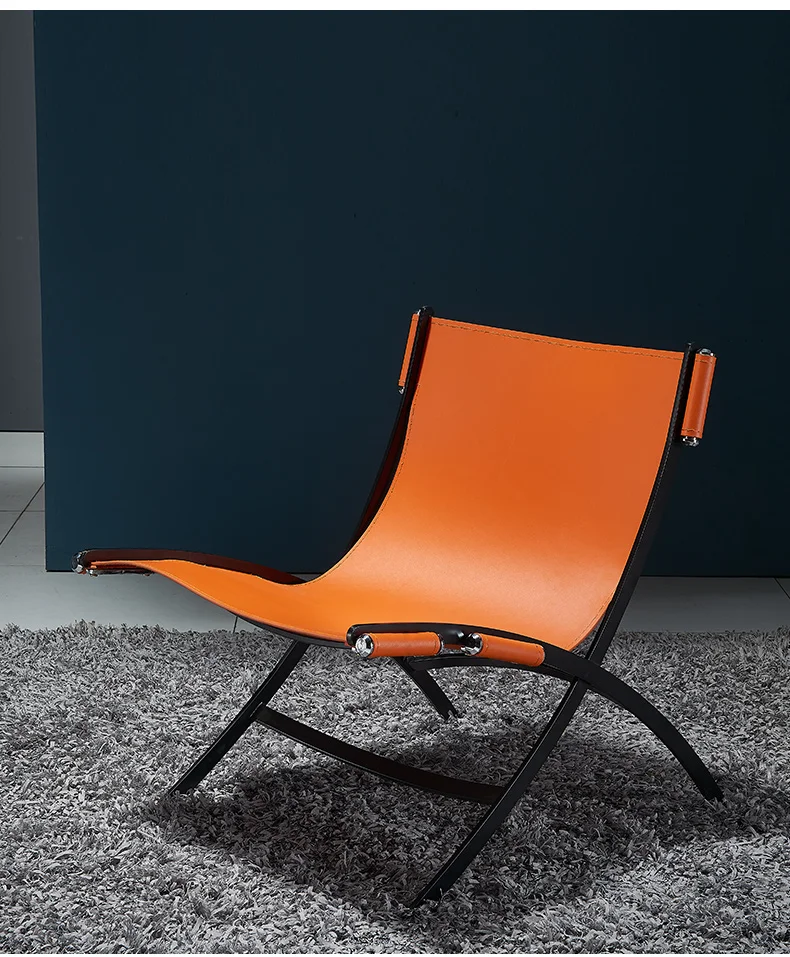 Высокое качество барения стул отдыха скандинавские BI-CAST стул для переговоров чтения послеобеденного чая кофе один диван стул - Цвет: ORANGE
