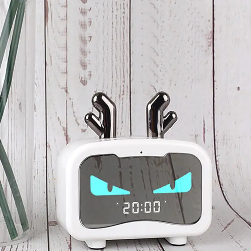 Будильник Bluetooth динамик детский Повтор светодиодный дисплей цифровой мини беспроводной радио Usb кабель настольные часы украшение дома - Цвет: C
