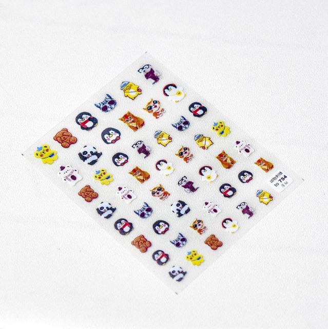 Tiger Animals Nail Sticker Korea Cute Image Quality 3d Engraved Nail Stickers Nail Art Decorations Nail Decals Designer