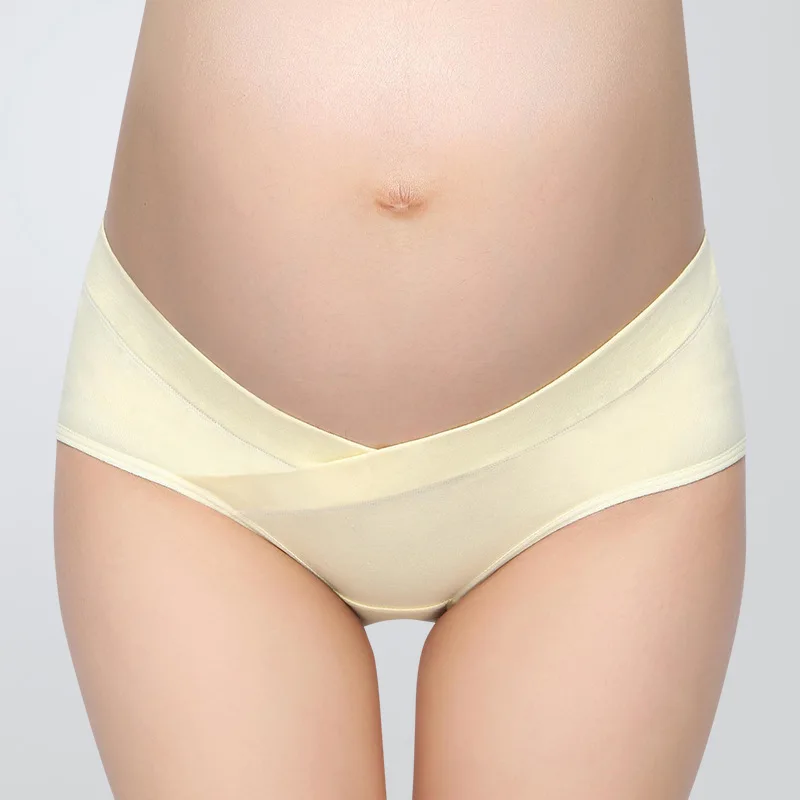 Нижнее Белье для беременных женщин, нижнее белье с низкой талией, шорты на лямках, материнские бесследные большие u-образные брюки JoyRay. B - Цвет: Yellow