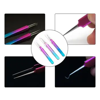 

1Pc Stainless Steel Eye Lashes Acne Needle Tweezers Nippers Makeup Pointed Extension Eyelash Tweezers False Fake Tool Clip X6J4