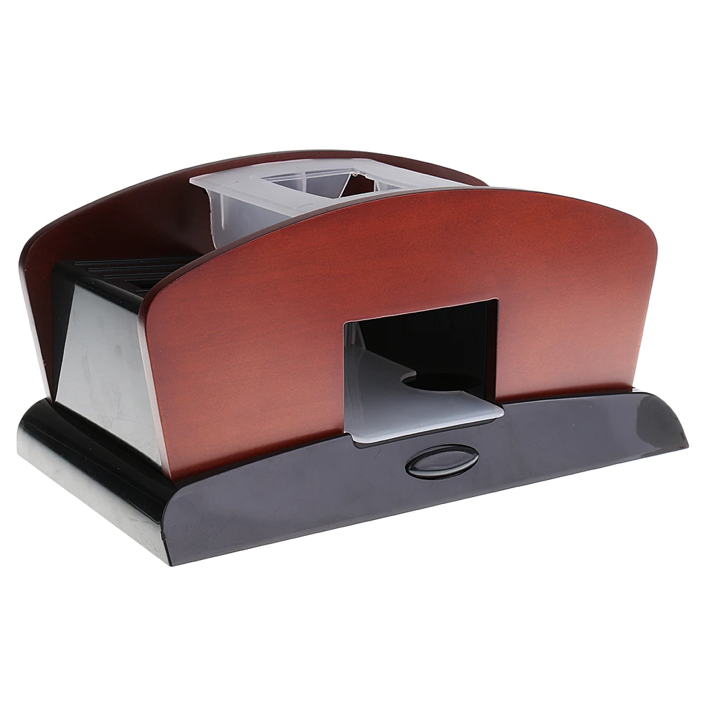 Deluxe 2 Deck Wood Chargeable Card Shuffler Double Use Automatic Playing Card Shuffling Machine