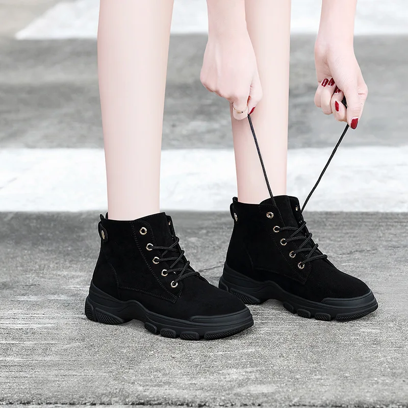 

Thick Bottomed Martin Boots Women's British-Style Short Boots Autumn & Winter 2019 New Style Yang Mi Celebrity Style Shoe WOMEN'