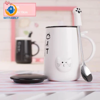 

Cute Cat 400Ml Cafe Coffee Mug Drinking Cups Large Capacity Style Ceramic Milk Breakfast Mugs Water Tea Big Cup Drinkware
