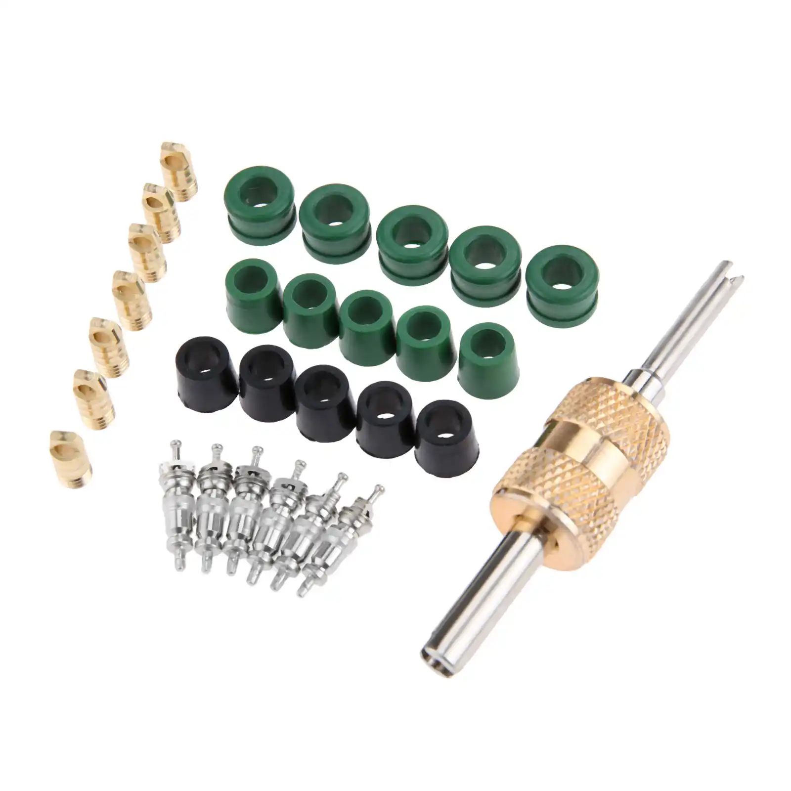 R12 R134a Schrader Valve Cores with Valve Stem Core Rmover Tool for Car Air Conditioning BingSnow Valve Core for AC Refrigeration