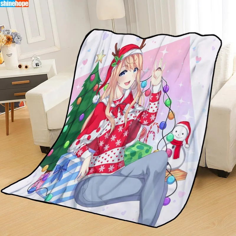 На заказ Аниме Merry Christmas Одеяла Пледы одеяло мягкое одеяло летнее одеяло аниме одеяло путешествия одеяло - Цвет: Blanket 21