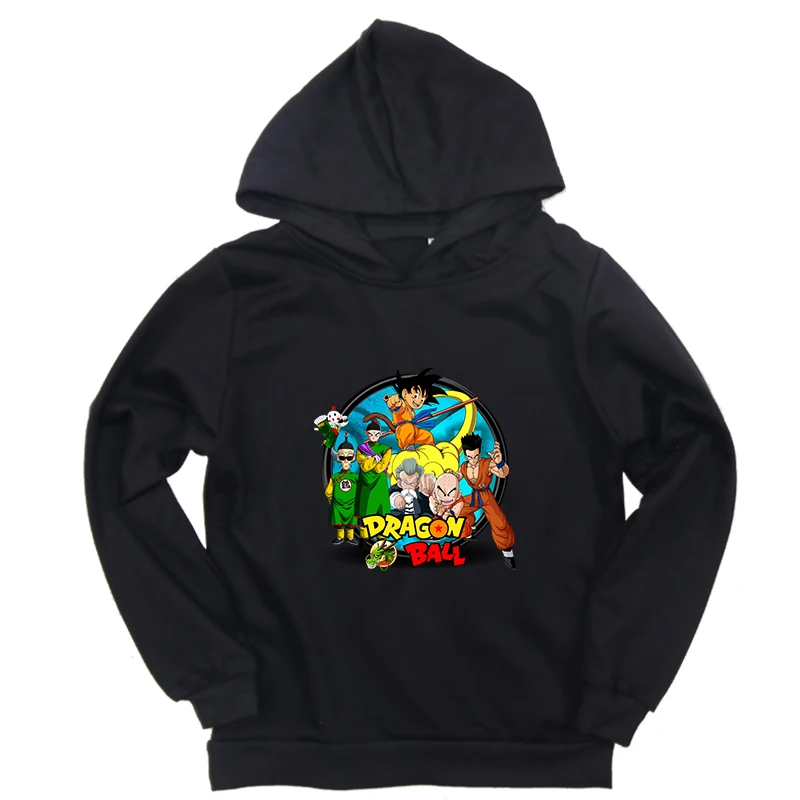 New dragon ball Boys Girls Hoodies Black Gray Red Sweatshirt Toddler Baby Hooded Casual Streetwear Children Autumn Clothing
