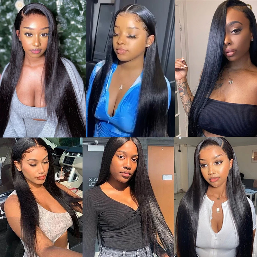 13x4 Straight Lace Front Wigs Human Hair Brazilian 30 40 Inch Hd Lace Frontal Wig Bone Straight For Women 5x5 Closure Wig