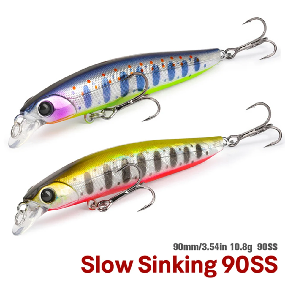 

TSURINOYA DW103 90SS Shallow Range Slow Sinking Minnow Fishing Lure 90mm 10.8g Movement Center Of Gravity Artificial Hard Bait