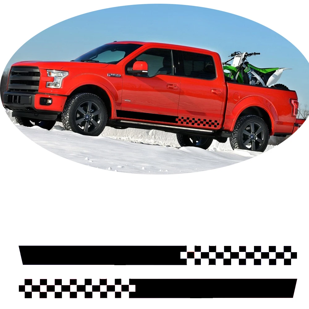 Пикап грузовик автомобиль боковые полосы юбки графические наклейки для Chevrolet