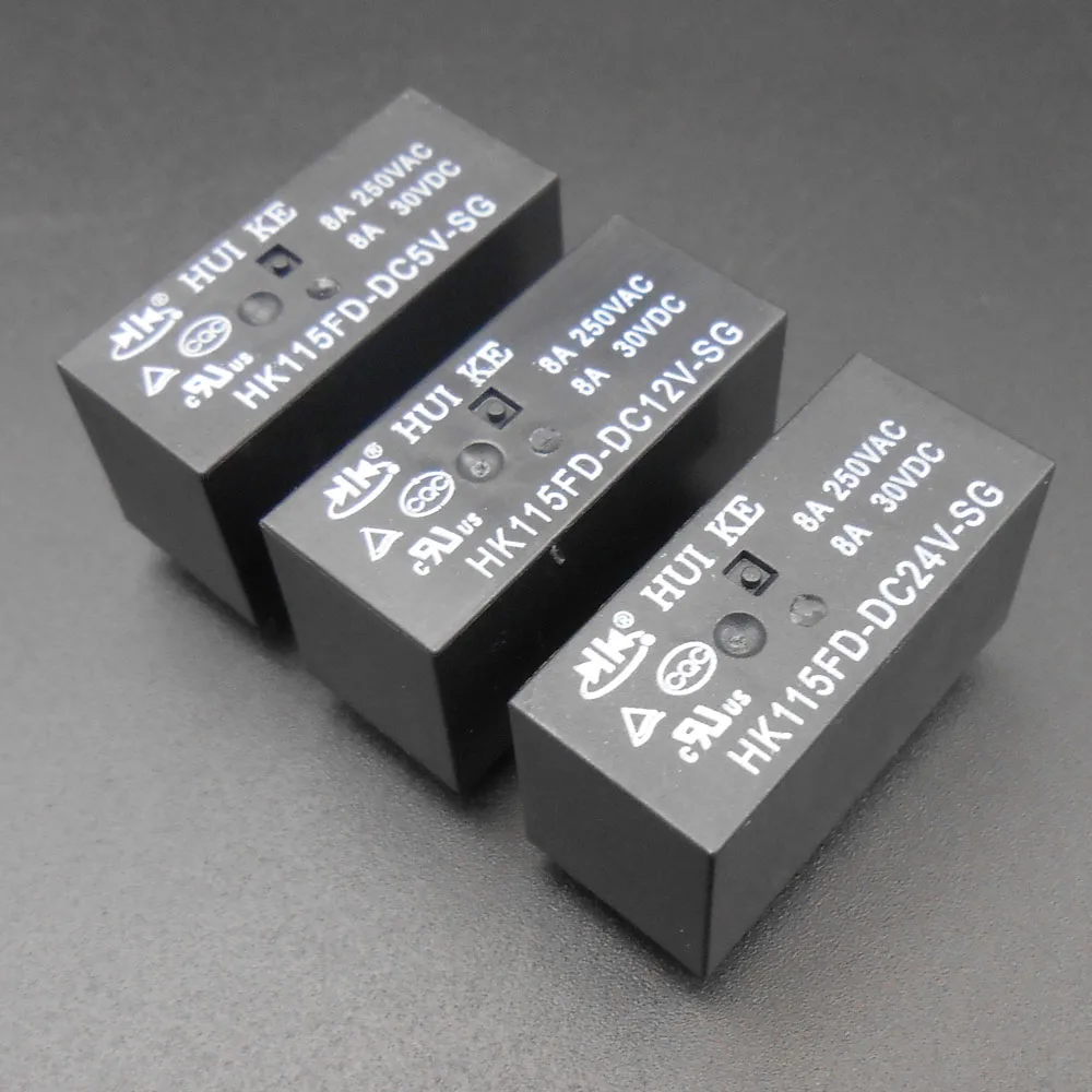 

400 шт. hui Ke Мощность реле HK115FD постоянного тока 5 В, 12 В, 24 В постоянного тока, 8A 8 шпильки 8-Pin HK115FD-DC5V-SG HK115FD-DC12V-SG HK115FD-DC24V-SG * FD147-149