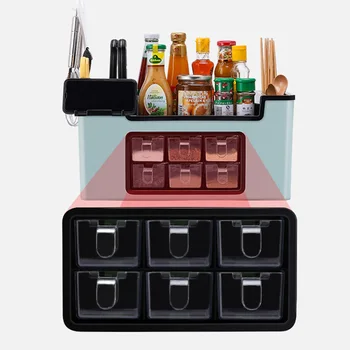 

1 Set Kitchen Tools Supplies Set Multifunction Seasoning Box Rack Kitchen Storage Rack Condiment Bottles Storage Holders