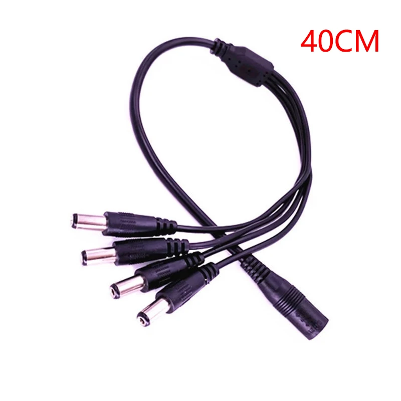 Adaptador divisor de 1 a 4 puertos de corriente continua, Cable de cámara CCTV por Cable para cámara CCTV, sistema de seguridad de 5,5x2,1mm