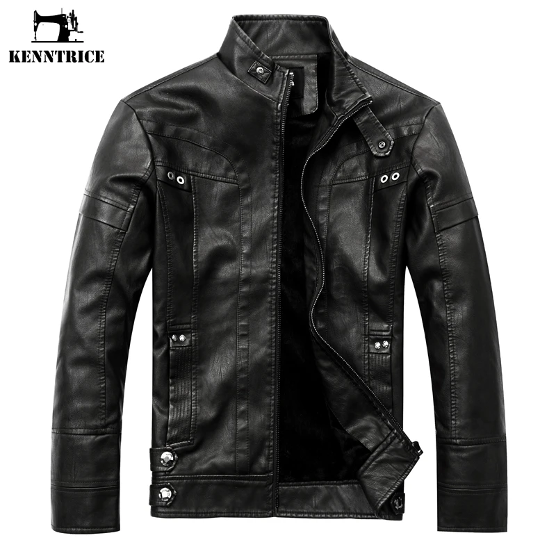 Мужская кожаная куртка KENNTRICE Классическая брендовая зимняя 2019|leather jackets for men|best