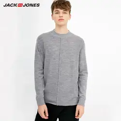 JackJones мужской однотонный 100% шерсть ткань умный Повседневный свитер 218324501