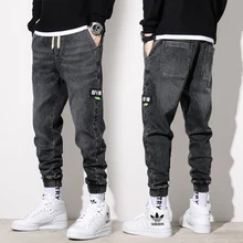 Pantalones vaqueros negros Harlan para hombre, pantalón holgado informal, versión coreana, tendencia, nueve puntos, combina con todo, novedad