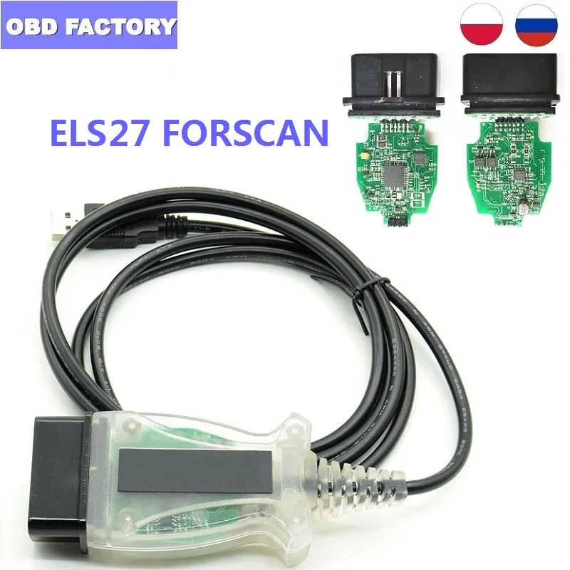 Диагностический кабель для Ford ELS27 OBDII V2.3.8 Forscan сканер с поддержкой ELM327 и J2534 ELS 27