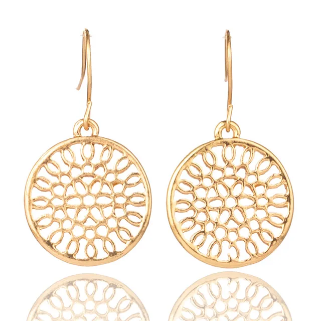 Boho Ethnic Large Golden Luxury Dangle Drop Earrings Hanging for Women Female Fashion 2019 Jewelry Wedding Earrings for Brides E021594-cc