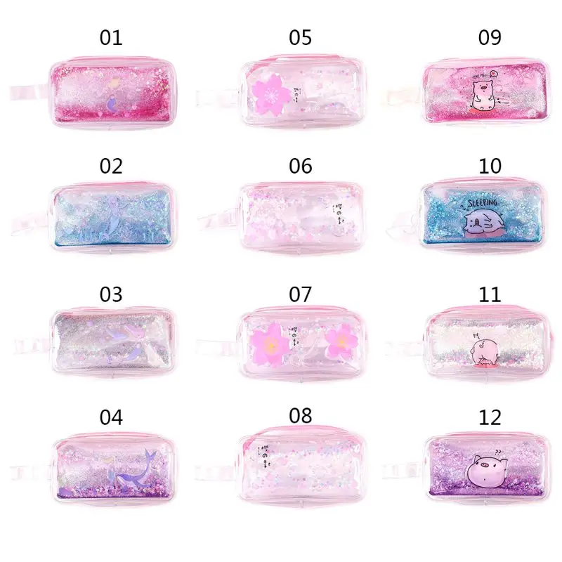 

Kawaii Pencil Case Cartoon Pig Flower Transparent Oil Gift School Pencilcase Make Up Box Bag School Supplies Stationery
